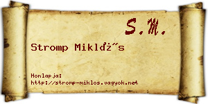 Stromp Miklós névjegykártya