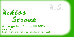 miklos stromp business card